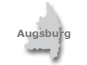 Umriss Augsburg mit Link zu Pensionen in und um Augsburg