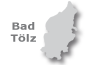 Umriss Bad Tölz mit Link zu Pensionen in und um Bad Tölz